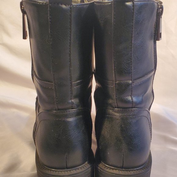 Women's  Black Military Mid Calf Combat boots - Picture 5 of 9
